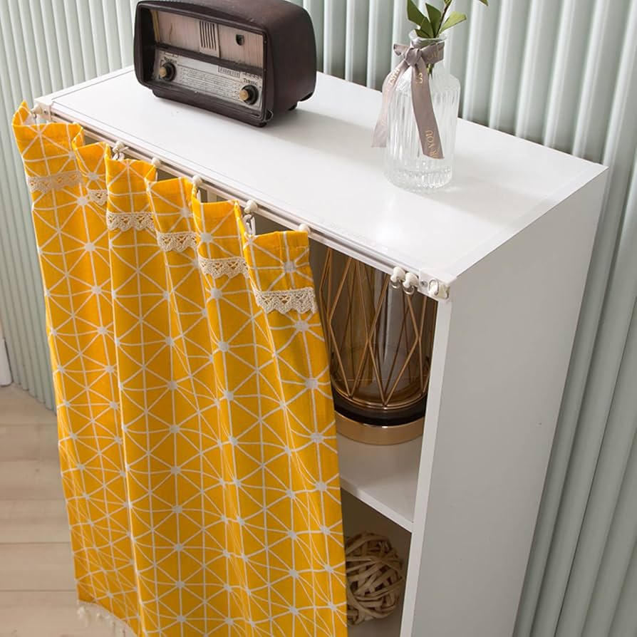 Amazon｜[dhiuebc] カフェカーテン 北欧風 35*65cm 無地 小窓カーテン