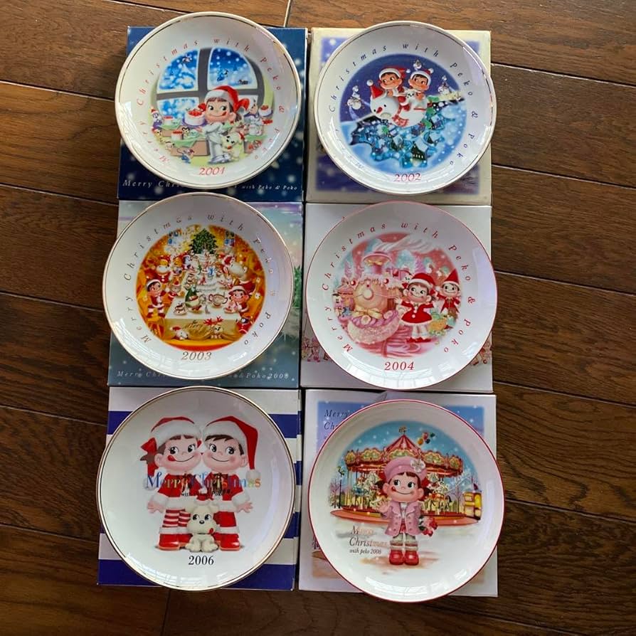 Amazon.co.jp: 《品》不二家ペコちゃんクリスマスプレート6枚 不二家