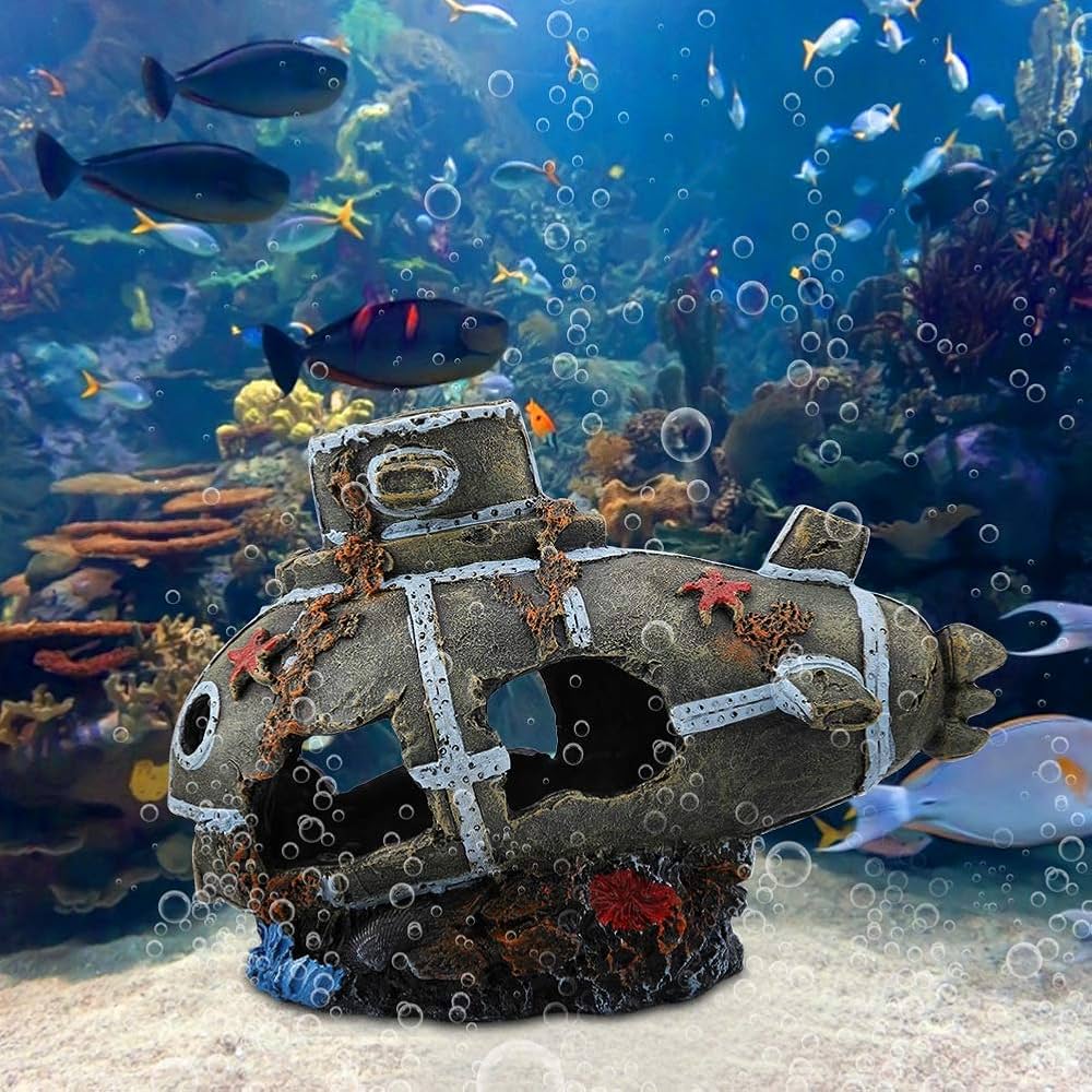 Amazon.co.jp: 水族館の難破船の装飾シミュレーション樹脂人工損傷
