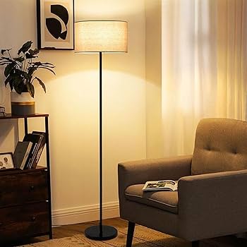 Amazon.co.jp : クラシックなドラム型ファブリックシェード付きフロア