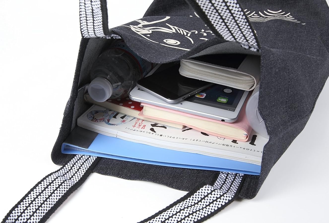 Amazon | 倉敷デニムトートバッグ レトロ風和柄 縦長サイズ 日本製