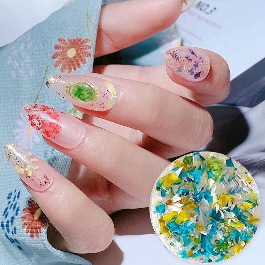 Amazon | 押し花 ネイルパーツ 6個セット ドライフラワー ネイルパーツ