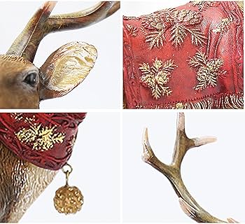 Amazon.co.jp: ジェネリック小型トナカイ彫刻 - 樹脂クリスマス