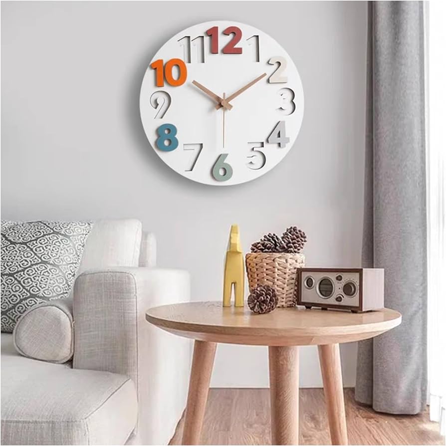 Amazon.co.jp: 壁掛け時計 北欧 おしゃれ 音がしない 3D立体数字
