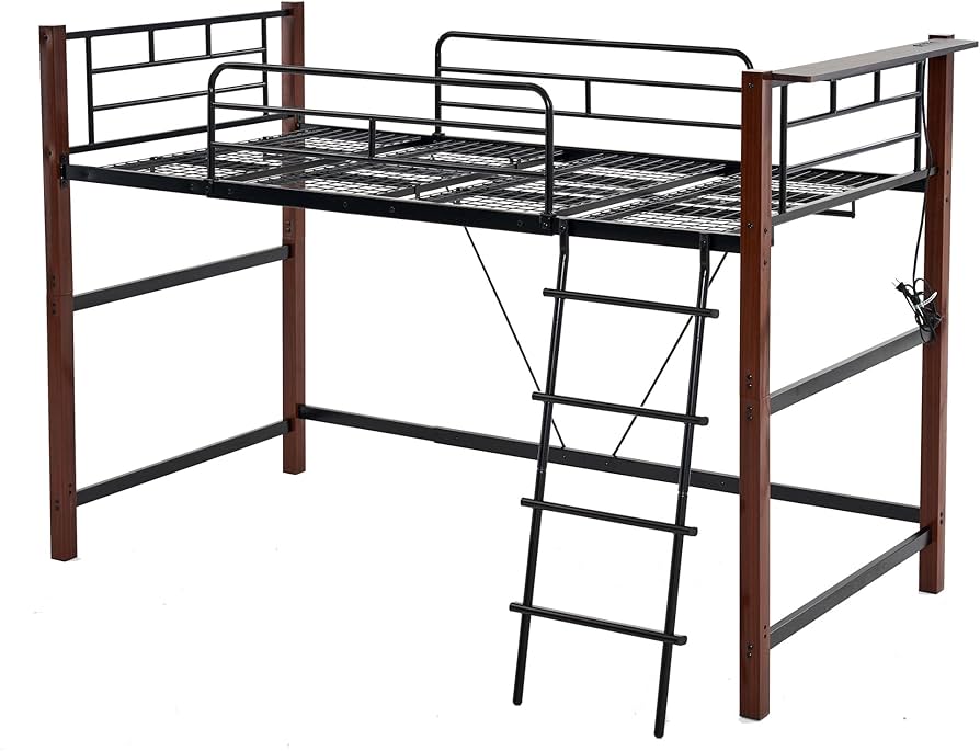 Amazon｜ロフトベッド パイプベッド シングル 耐荷重150kg 高さ140cm