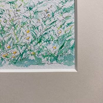 Amazon.co.jp: 内田新哉 青いしぶき 水彩原画 直筆サイン 裏書き有り