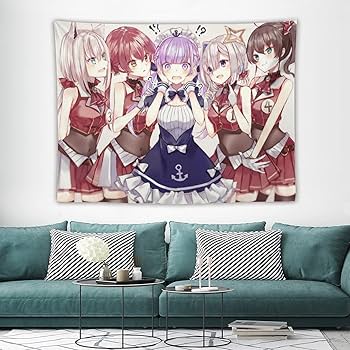 Amazon.co.jp: タペストリー 萌え キャラクター柄 VTuber 船長 まつり