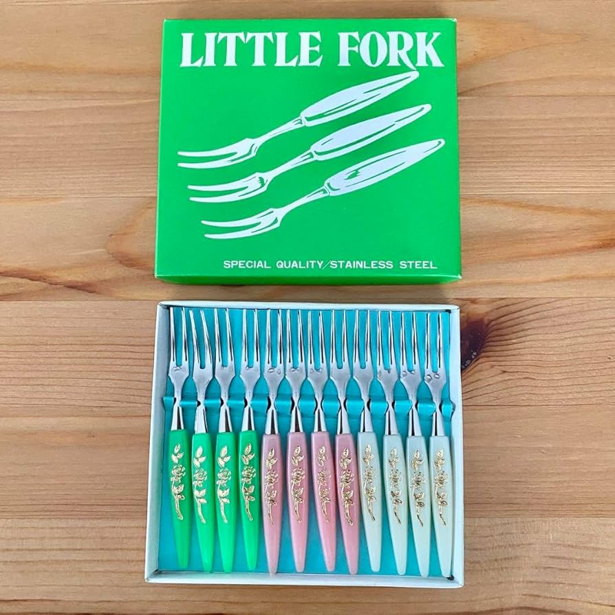Amazon.co.jp: 昭和レトロ フルーツフォーク 12本セット ローズ柄