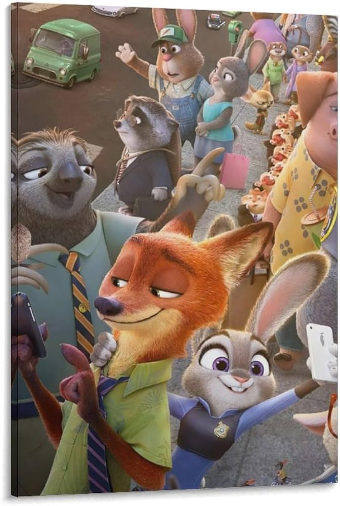 Amazon.co.jp: アートパネル 背景絵画 ズートピア ニック・ワイルド