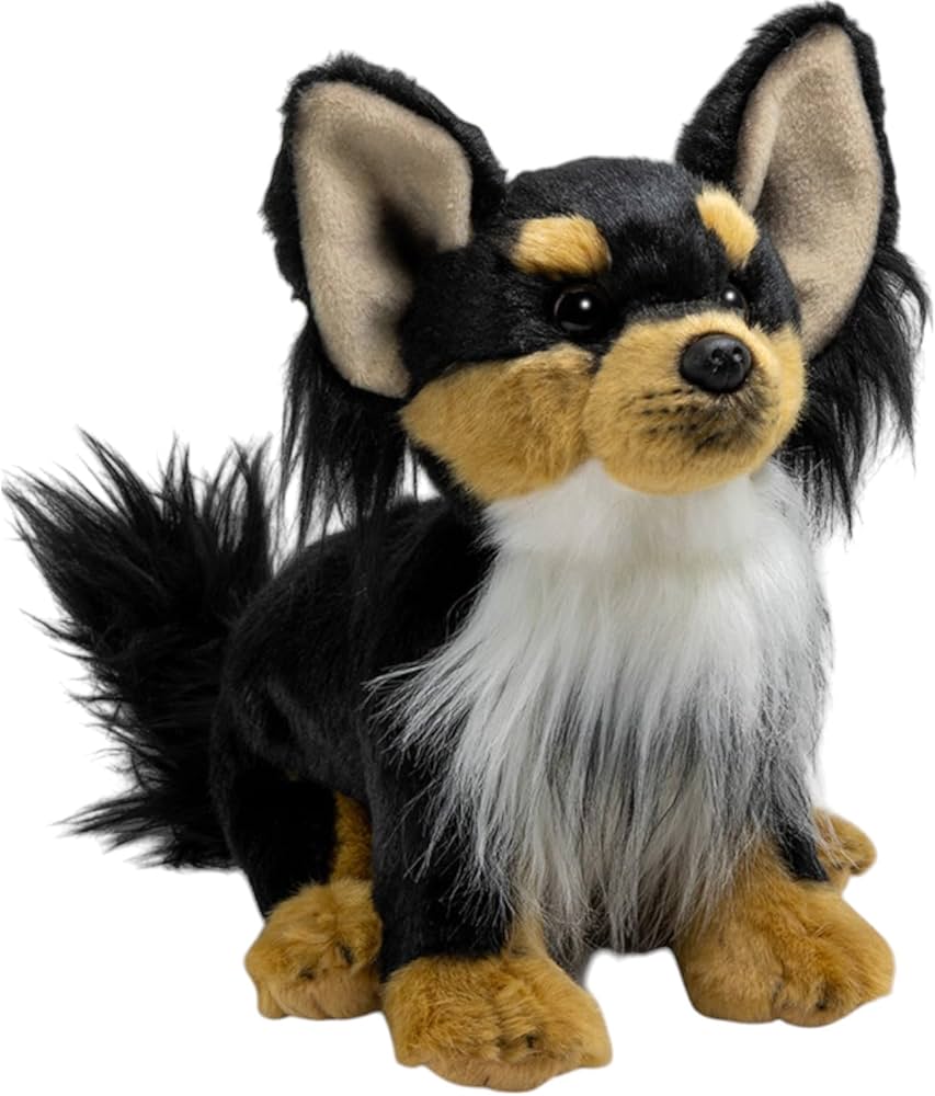 Amazon.co.jp: チワワ 黒と茶 座っている 24cm ぬいぐるみ 3602 : おもちゃ