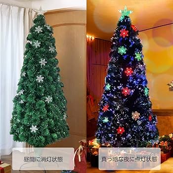 Amazon.co.jp: クリスマスツリー 180cm ファイバーツリー 高輝度 LED
