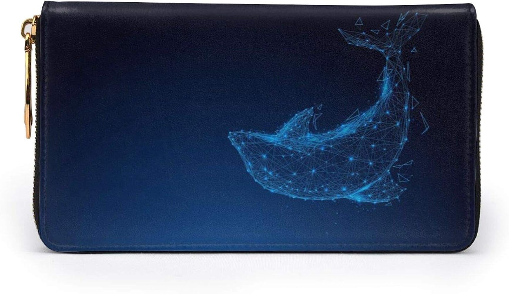 Amazon | [DADABULIU] 長財布 本革 レディース 二つ折り イルカ 紺色