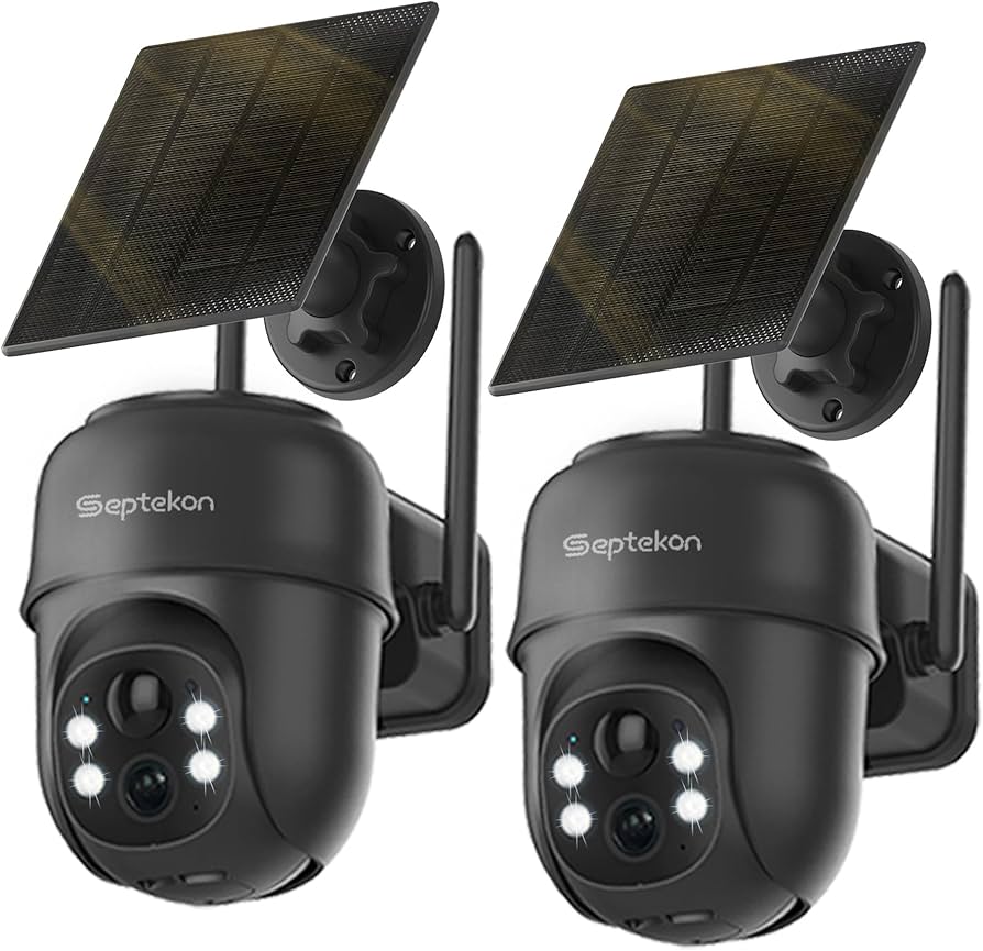 Amazon.com : Septekon 2K Solar Security Cameras Wireless Outdoor 2