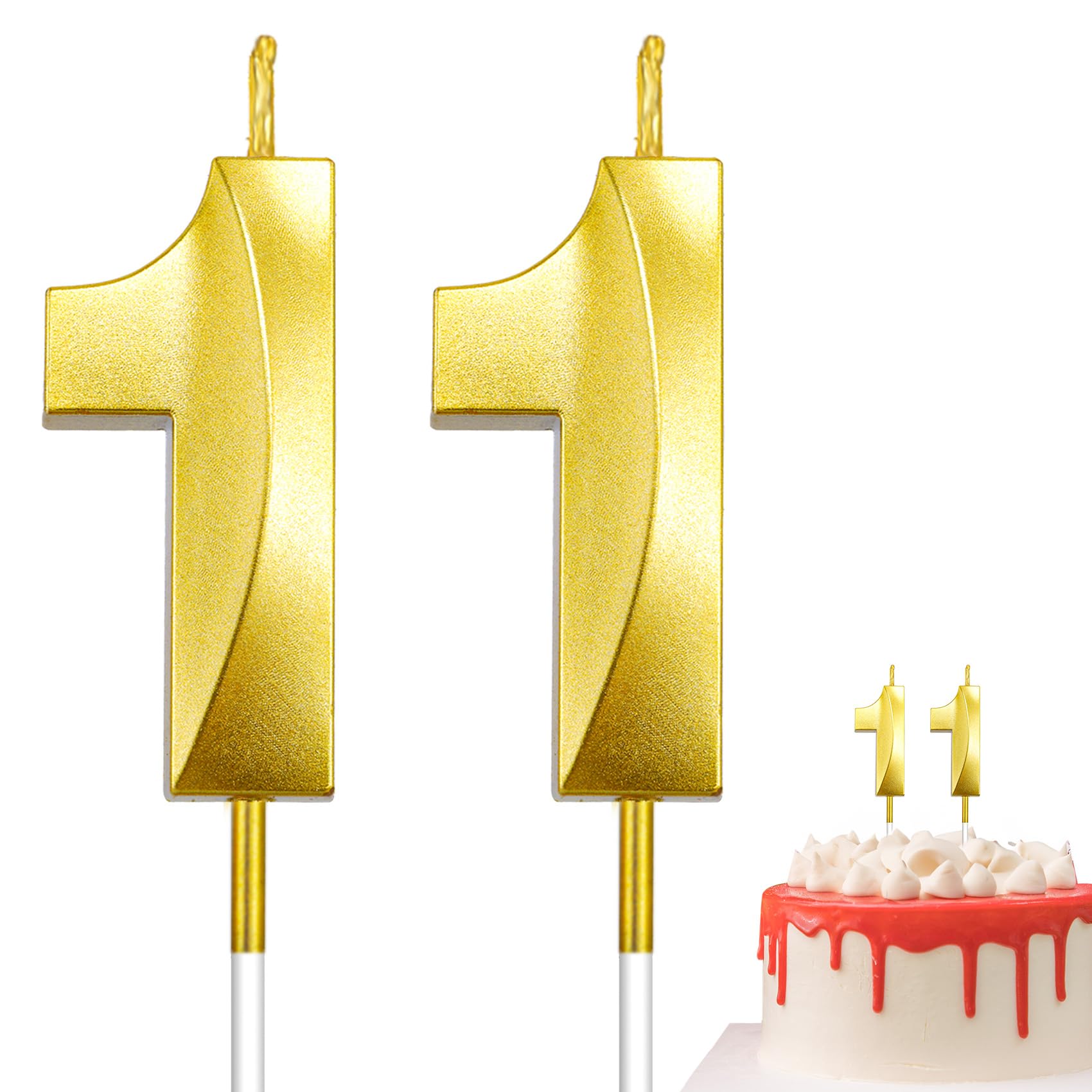 Amazon.com: Gold 11th Birthday Candles for Cake - Happy Number