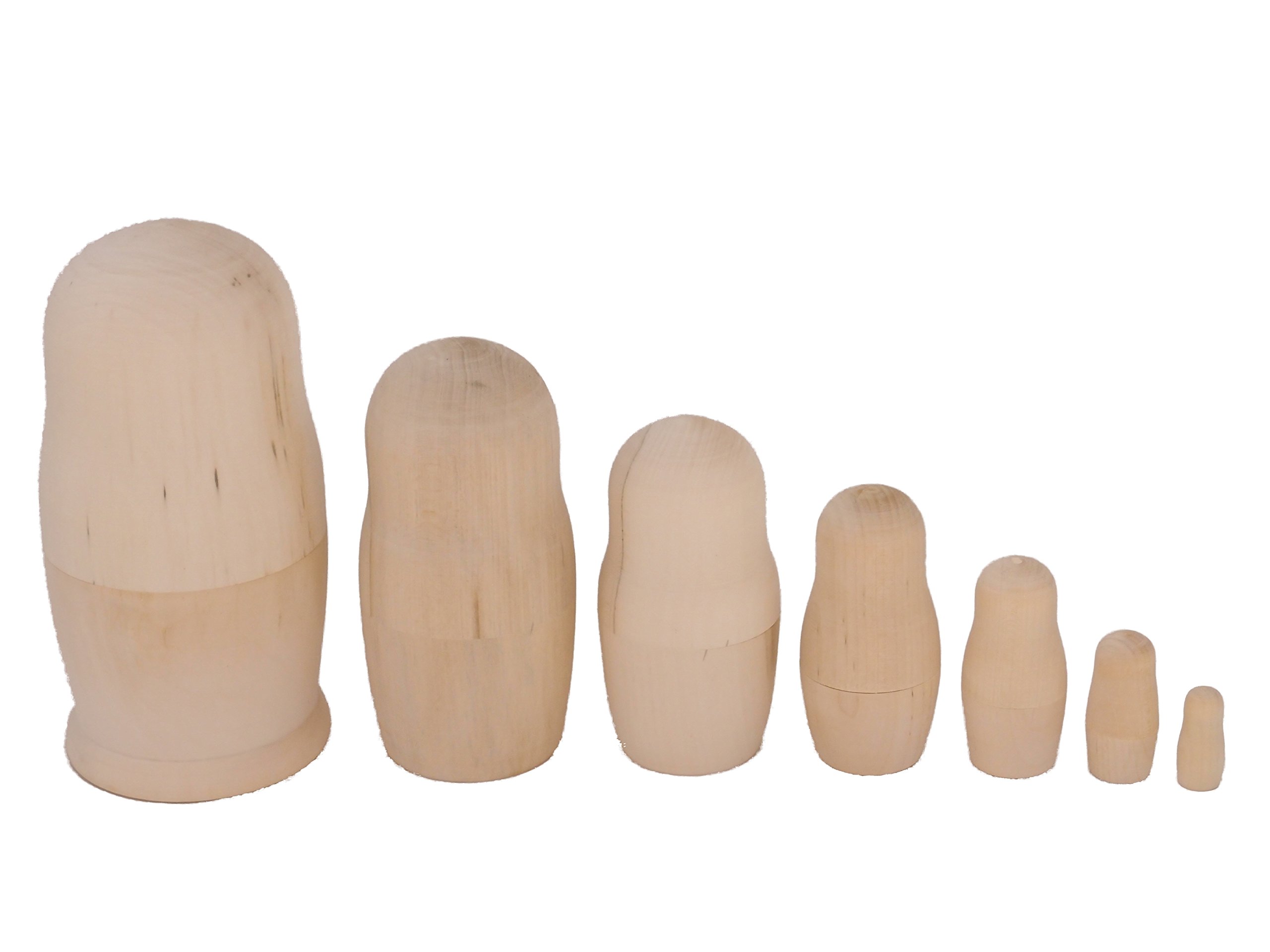 Amazon | 白木マトリョーシカ 7個組 17cm [ロシア製