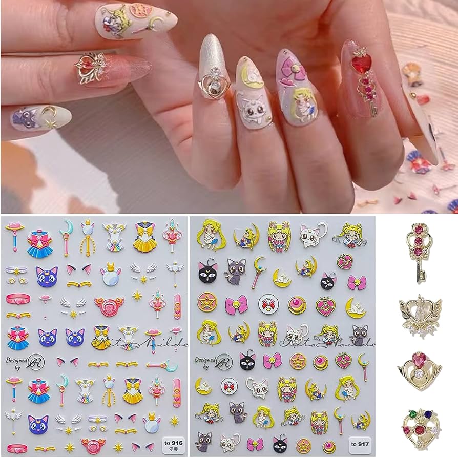 Amazon.co.jp: 新しいセーラームーン5Dエンボスアニメネイルアート