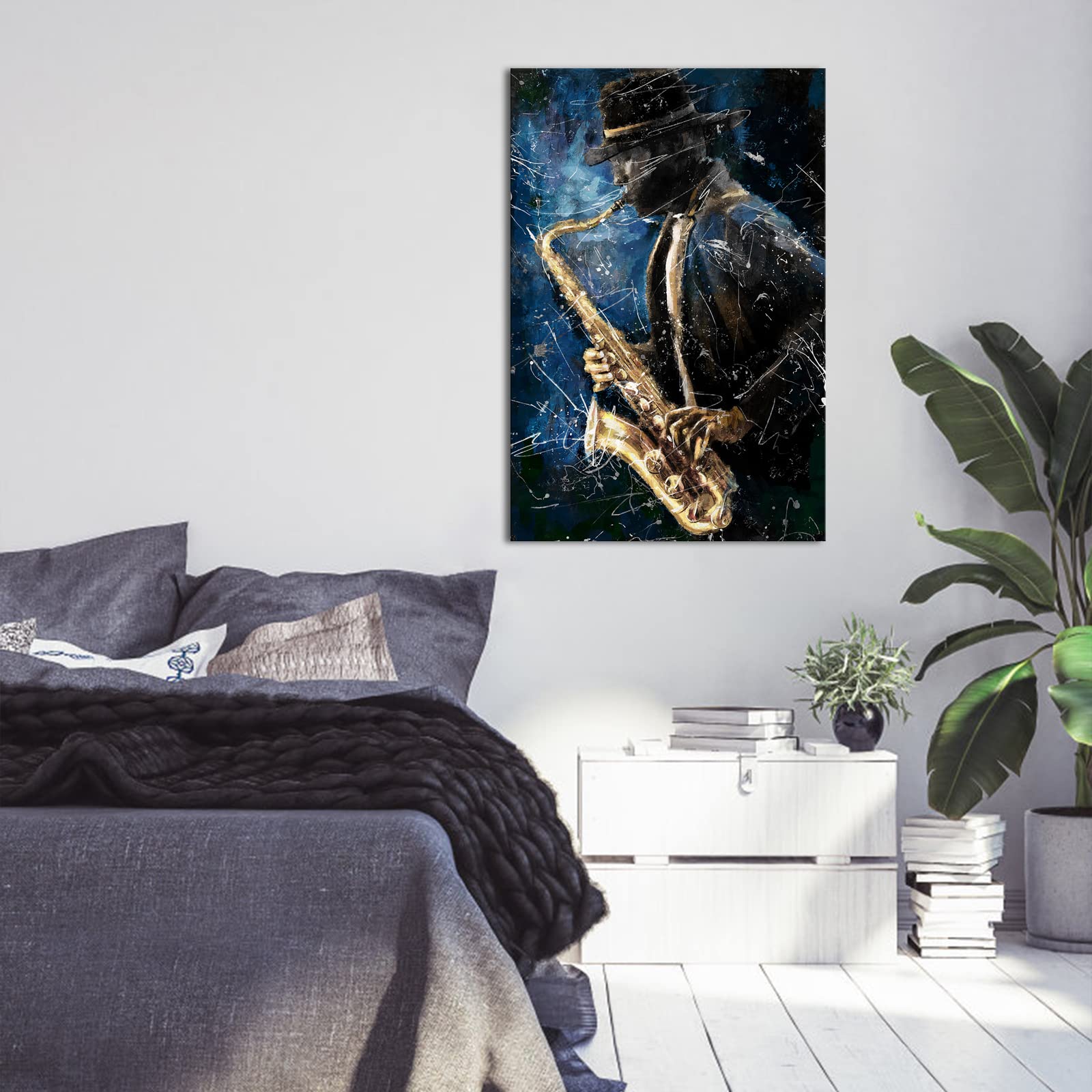 Amazon｜Saypeacher 抽象ジャズミュージシャン フレーム入りキャンバス