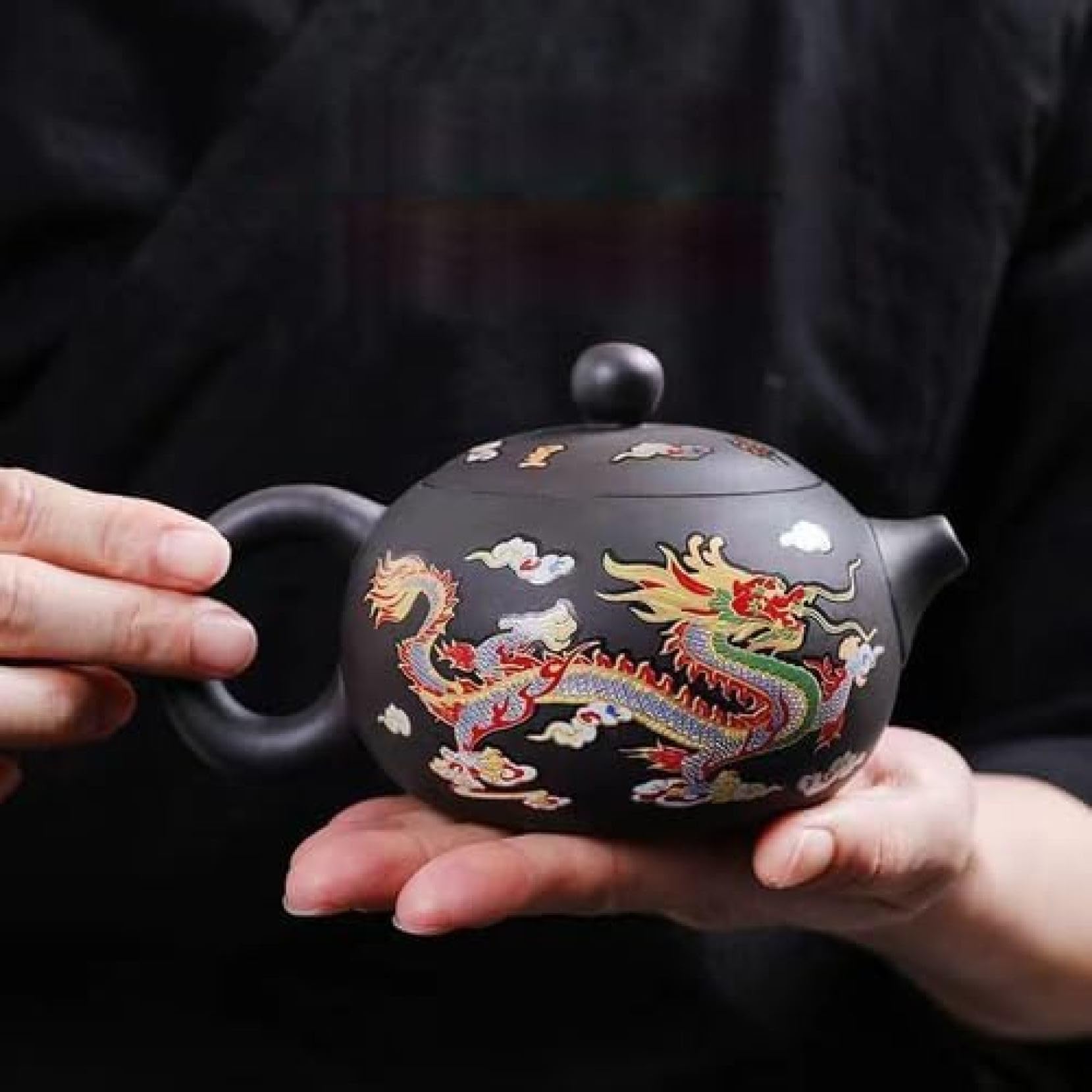 Amazon | ティーセット 中国の紫色の土鍋 水道は熱くなると熱い急須に