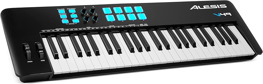 Amazon | Alesis USB MIDIキーボードコントローラー 49鍵ベロシティ