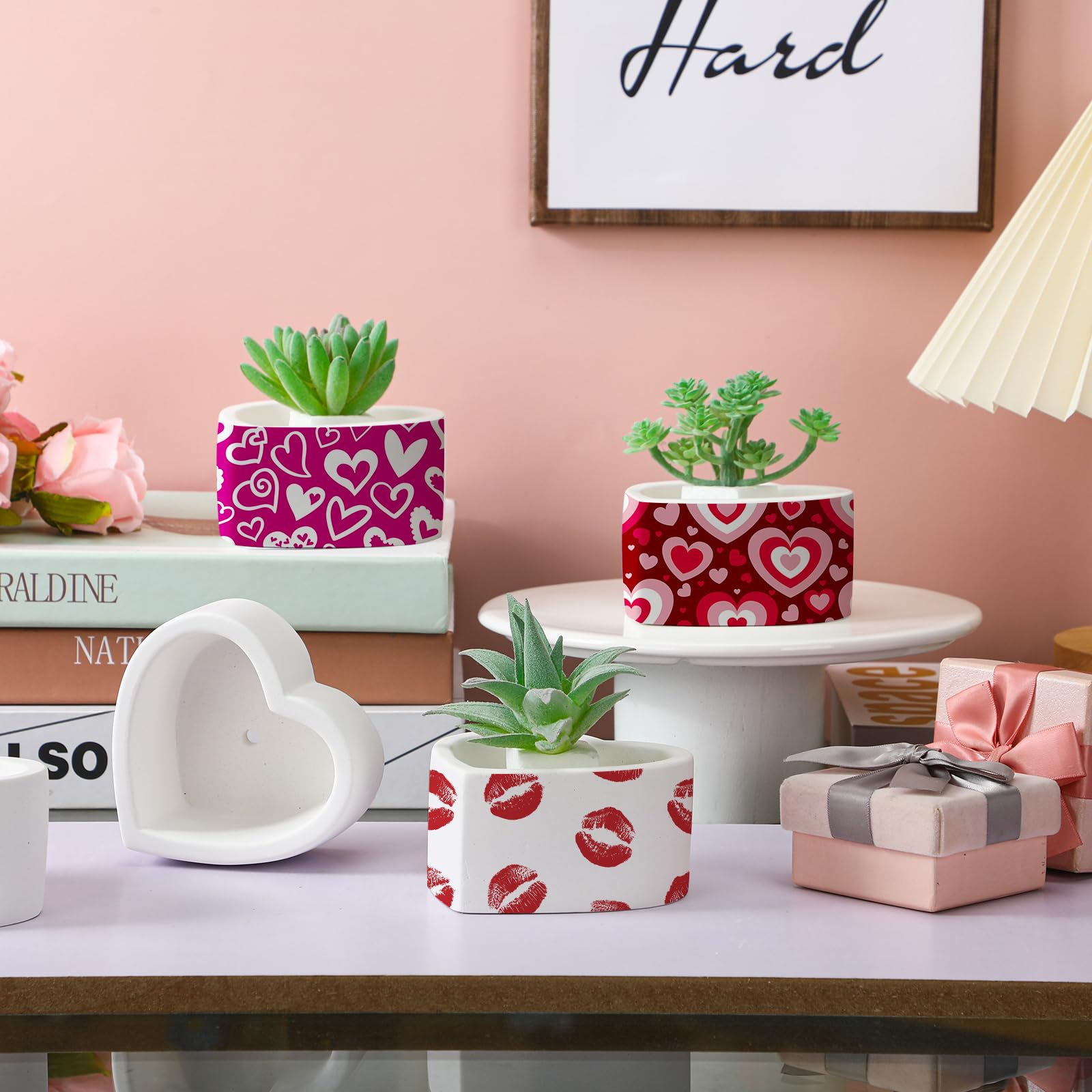 Amazon.co.jp: Beeveer 6個 6個 DIY ペイント可能 ハート型 装飾