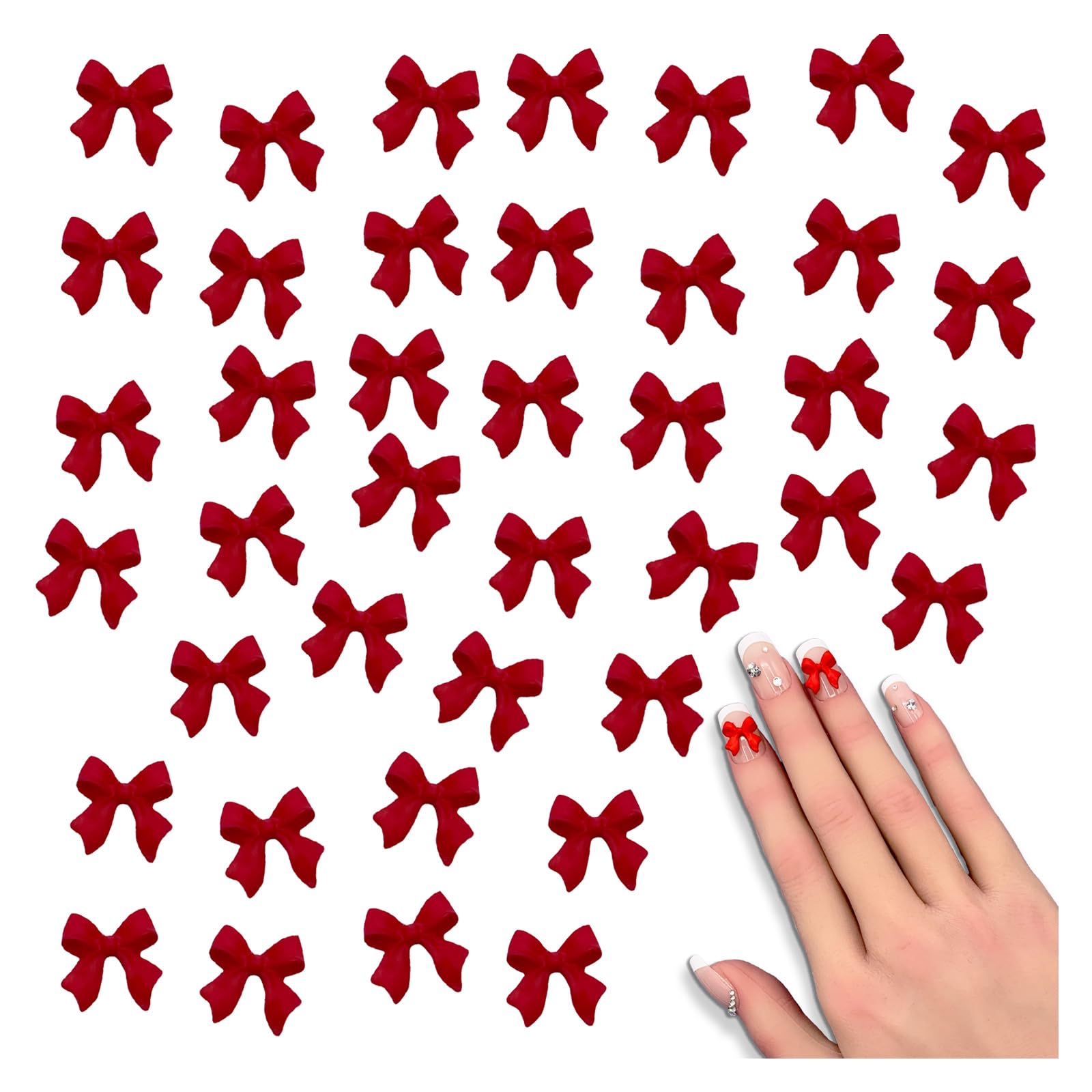 Amazon.co.jp: ファイニエ ネイルパーツ リボン 赤 10mm 3D 立体 艶