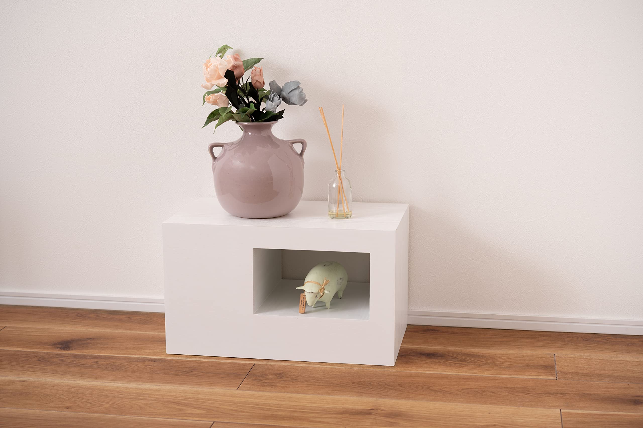 Amazon.co.jp: AZUMAYA セル サイドテーブル CEL-70WH ※スツールとして