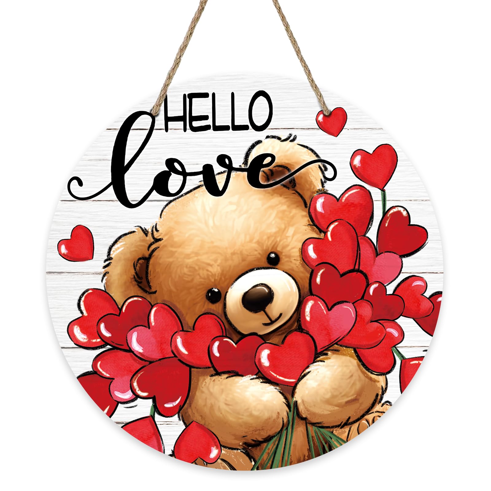 Amazon.com: Bolisom Hello Love Bear Doll Front Door Sign
