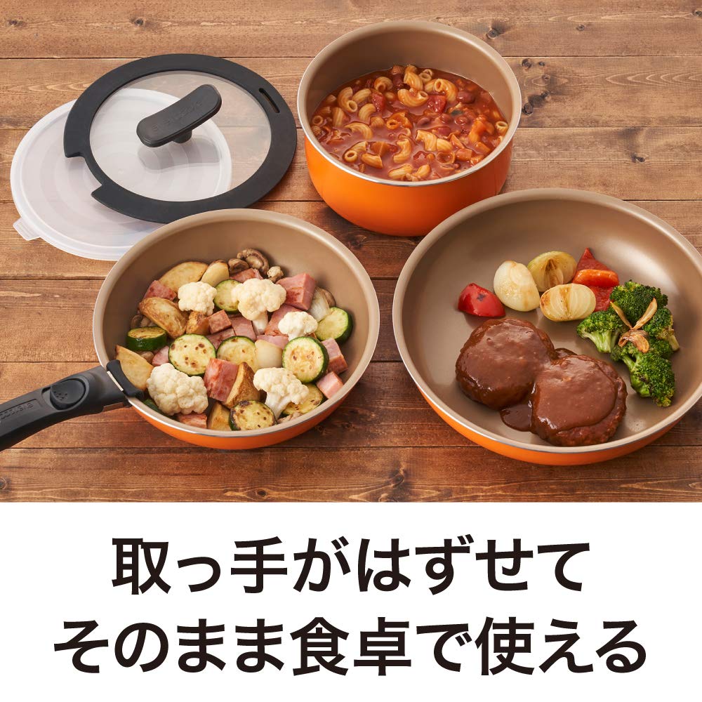 Amazon.co.jp: エバークック フライパンセット 6点セット 着脱式 ガス
