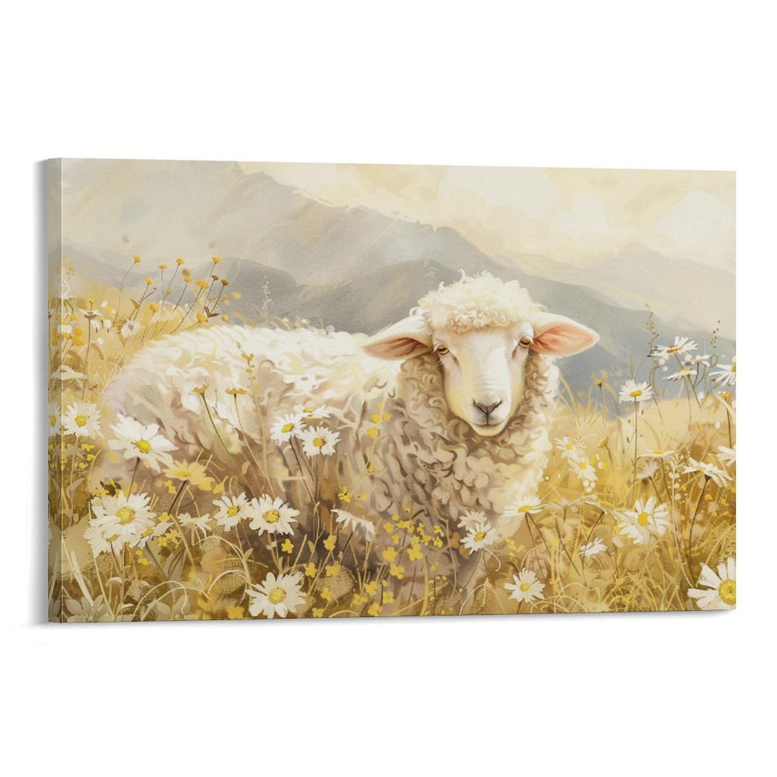 Amazon.co.jp: 絵画 真っ白な羊 アートパネル ポスター かわいい面白い