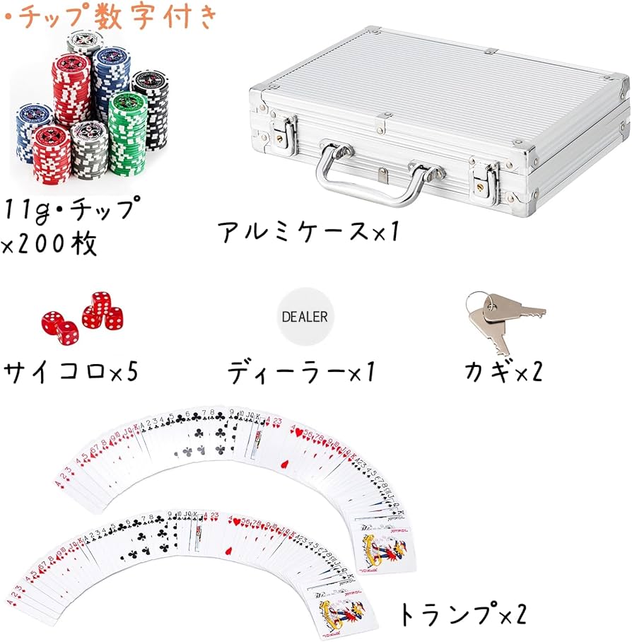 Amazon.co.jp: Goplus ポーカーチップ 200枚 数字 カジノチップ