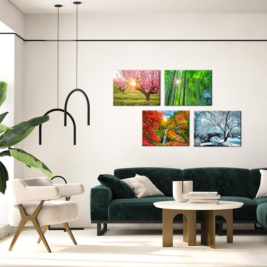 Amazon.co.jp: Conipit Four Seasons Wall Art 春夏秋冬風景