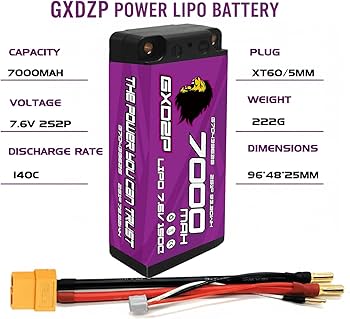 Amazon.co.jp: GXDZP 2S 7.6V 7000mAh 150C ショートリポバッテリー