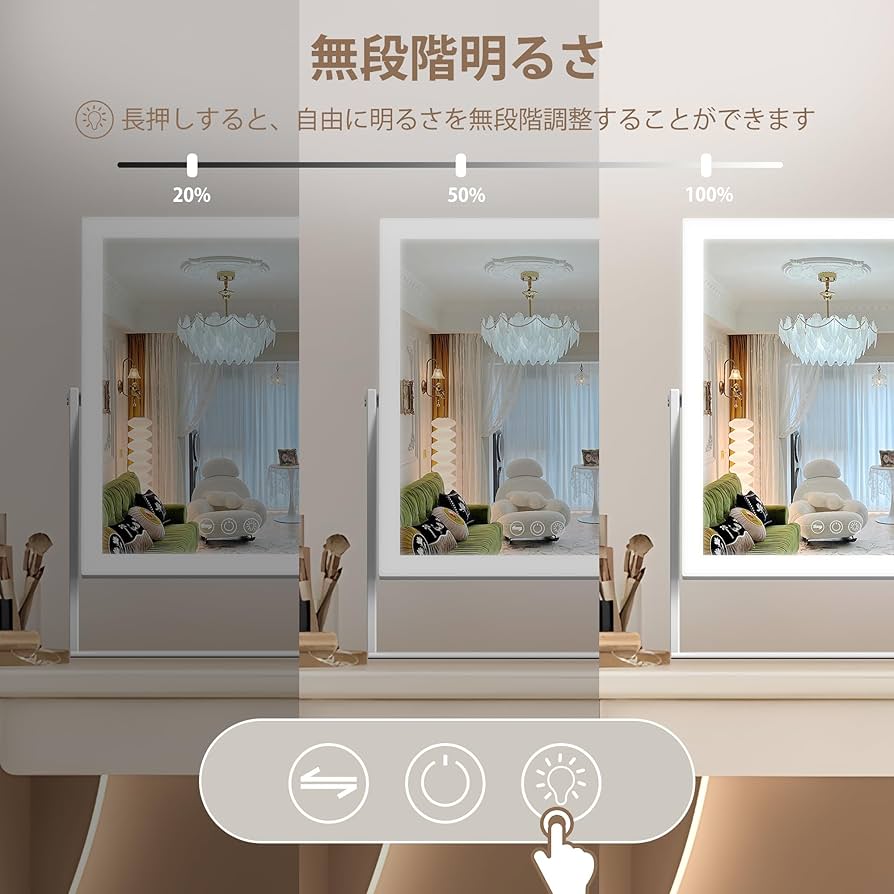 Amazon.co.jp: Hansong 女優ミラー 鏡 卓上 ハリウッドミラー ライト