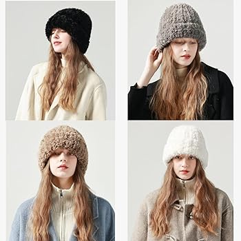 Amazon | [Weuiean] もこもこ ニット帽 レディース 厚手 ニット