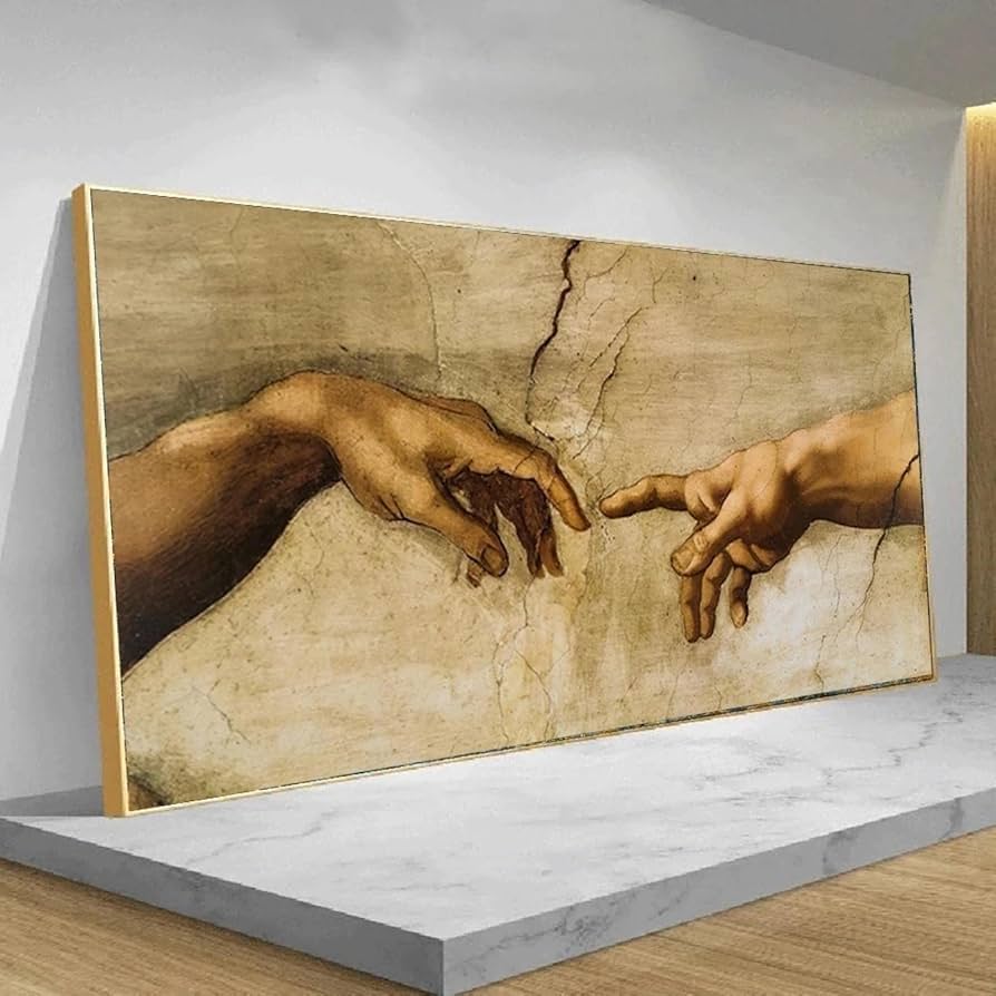 Amazon.co.jp: ミケランジェロによるアダムの創造の有名な手と手