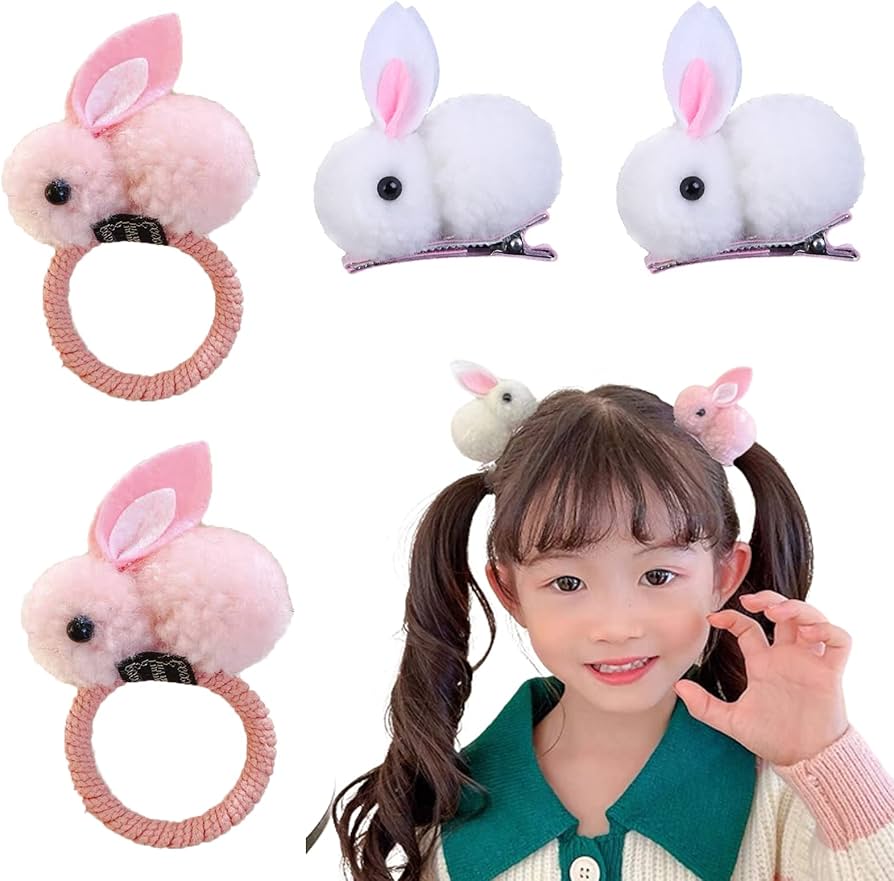 Amazon | ZNUJS(さちえ) ウサギ ヘアクリップ【4本セット】卯 兎 年