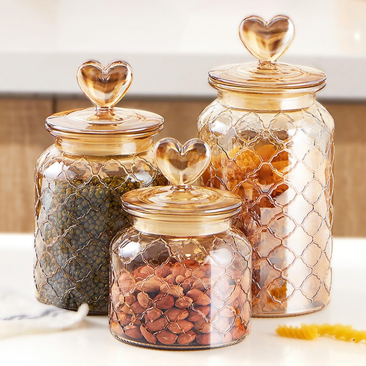 Amazon｜ガラス製食品保存瓶（蓋付き）、ガラス製食品保存容器、ガラス