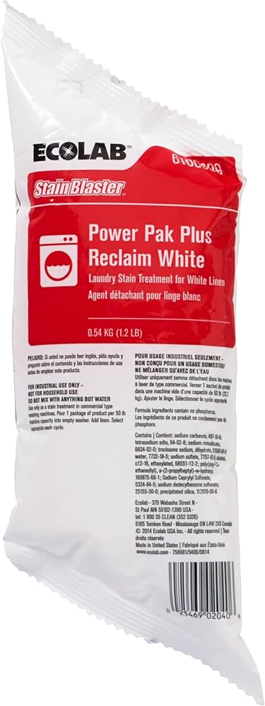 Amazon.com: Ecolab Stainblaster Power Pak Plus Reclaim White Linen