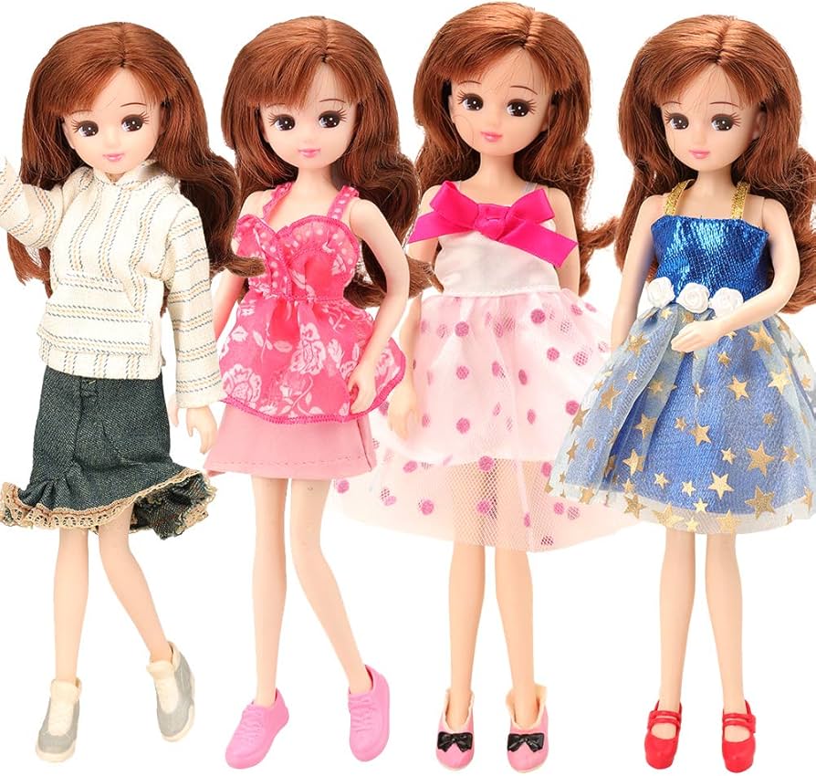 Amazon.co.jp: Barwa りかちゃん人形用ドレス 22㎝人形用洋服 6個