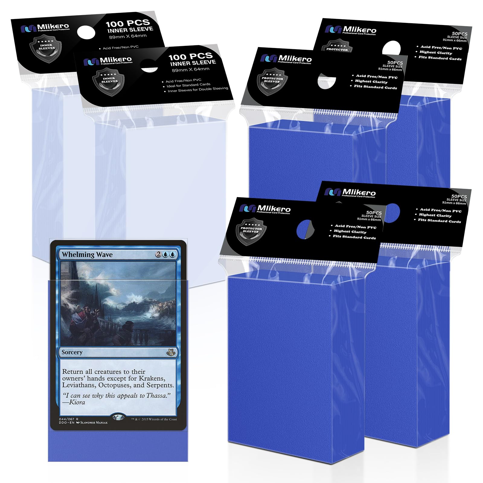 Amazon.co.jp: カードスリーブ400枚パック、マットブルーの