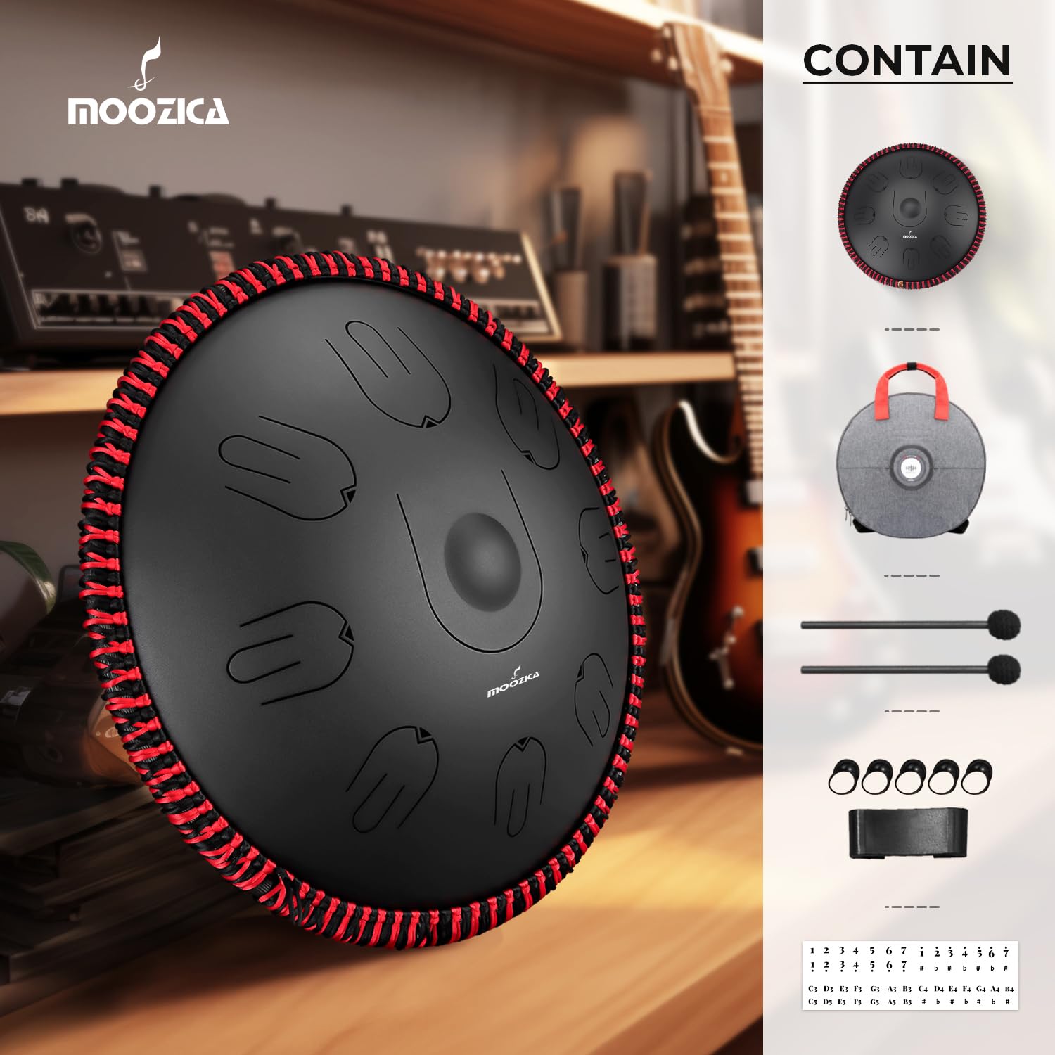 Amazon | MOOZICA タングドラム スリット ドラム スチールハンド