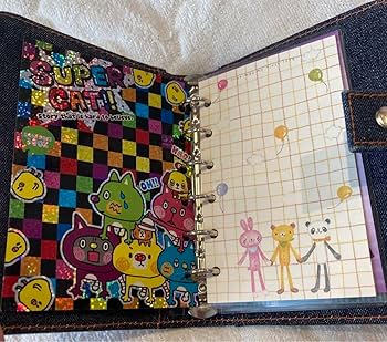 Amazon.co.jp: 平成レトロ デニム シール帳 システム手帳 シールノート