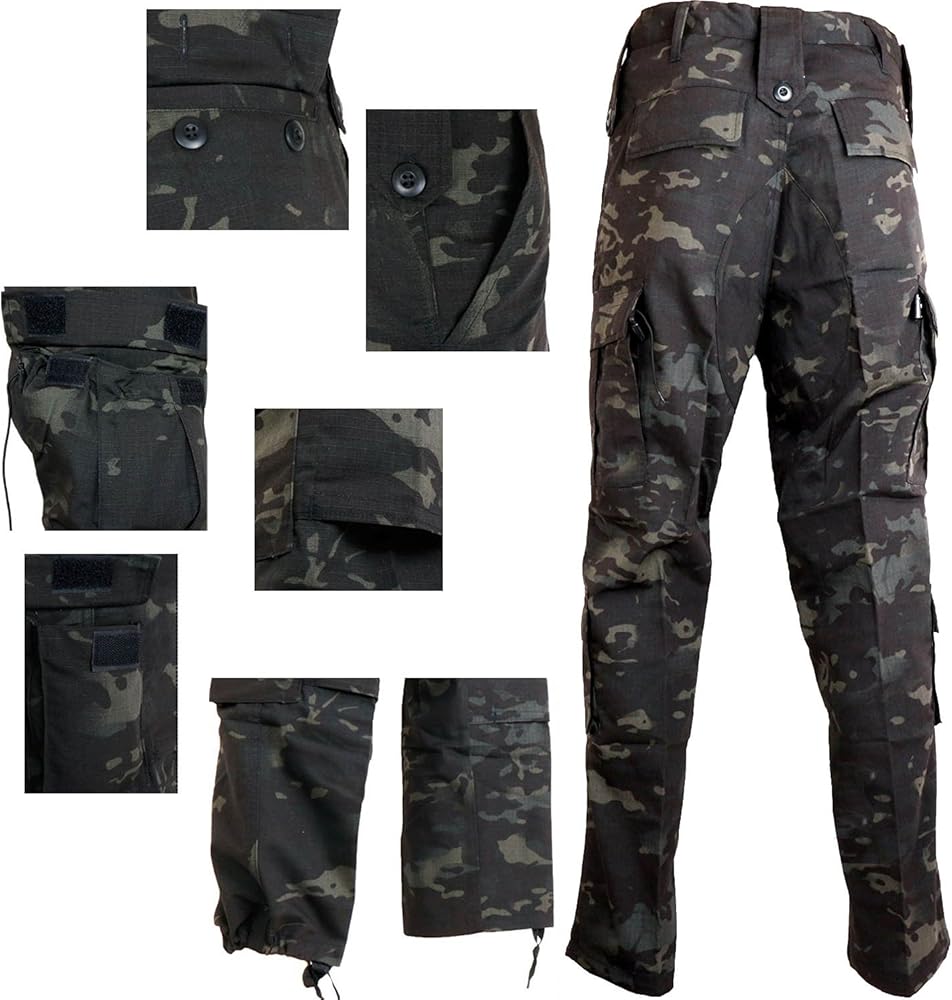 Amazon.co.jp: 新型迷彩 迷彩服上下セット 色：マルチカムブラック (S