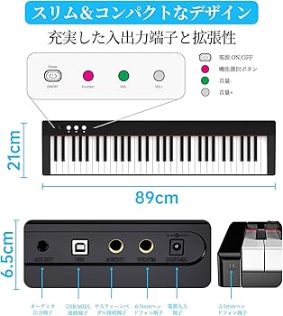 Amazon | TERENCE 電子ピアノ 61鍵盤 初心者向け キーボード 音色140