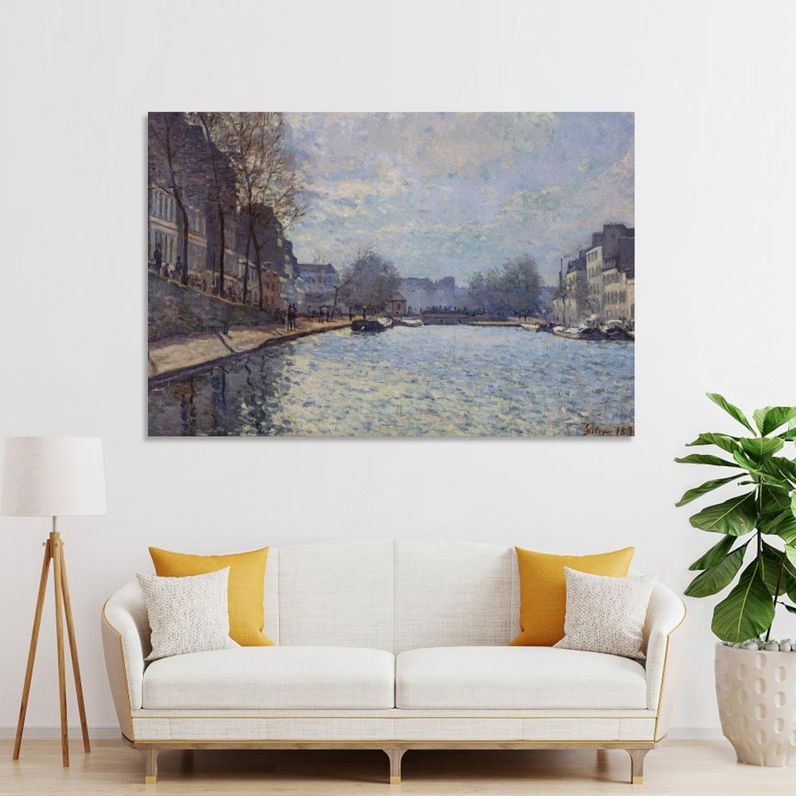 Amazon.co.jp: サン・マルタン運河の眺め、パリ、1870年 アルフレッド