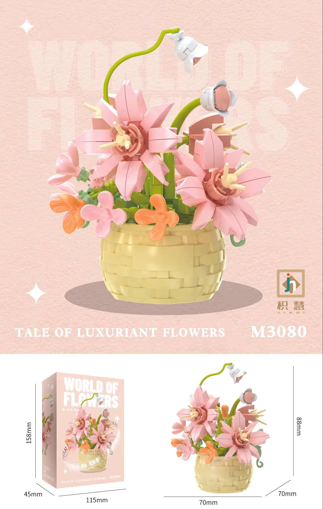 World of Flowers Mini Building Block Set, Decorative Flower Plant