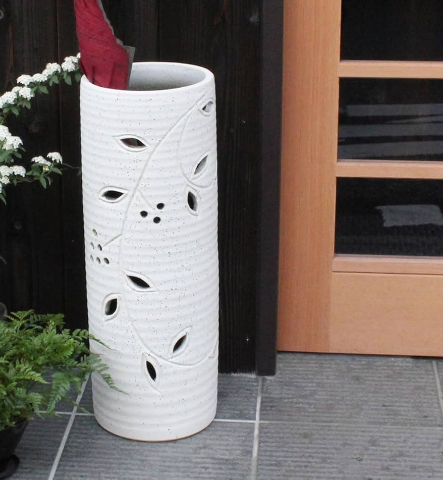 信楽焼 傘立て 菱柄（薄） 高さ48cm 楽天市場】信楽焼き 傘立て 陶器