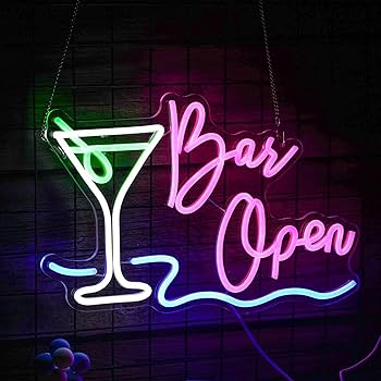 Amazon.co.jp: バーオープンネオンサイン 調光可能 LEDカクテルネオン