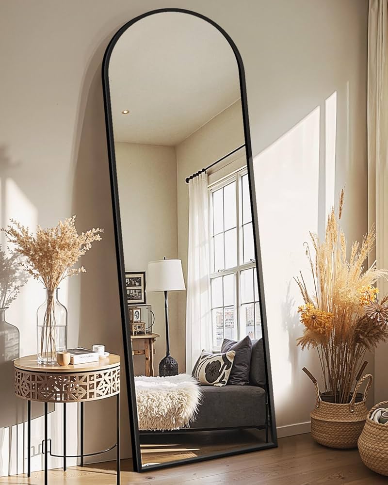 Amazon.com: Delma Arched Mirror Full Length,Standing Mirror Full