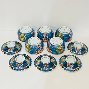 Amazon.co.jp: 有田焼 掛ノ谷窯 金彩染錦 蒸茶碗揃 : ホーム＆キッチン